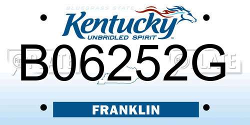 B06252G Kentucky License Plate