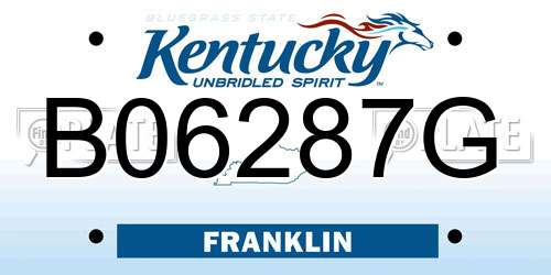B06287G Kentucky License Plate