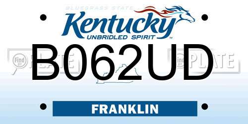 B062UD Kentucky License Plate
