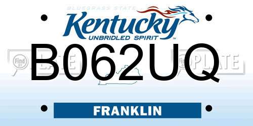 B062UQ Kentucky License Plate