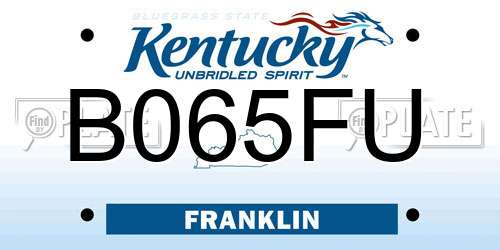 B065FU Kentucky License Plate