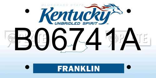 B06741A Kentucky License Plate