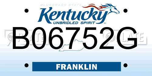 B06752G Kentucky License Plate