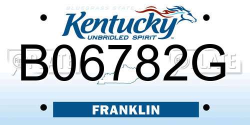 B06782G Kentucky License Plate