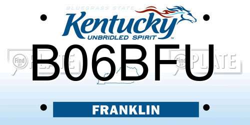 B06BFU Kentucky License Plate