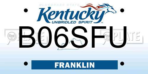 B06SFU Kentucky License Plate