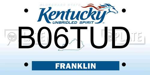 B06TUD Kentucky License Plate
