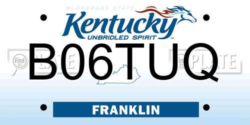 B06TUQ Kentucky License Plate