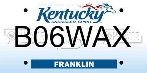 B06WAX Kentucky License Plate