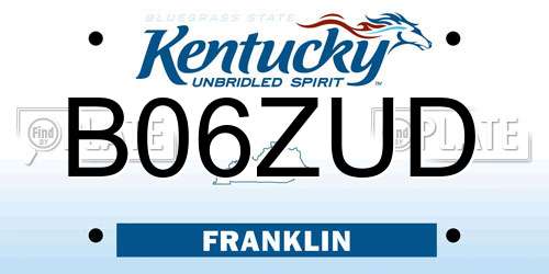 B06ZUD Kentucky License Plate