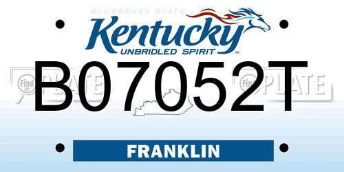 B07052T Kentucky License Plate