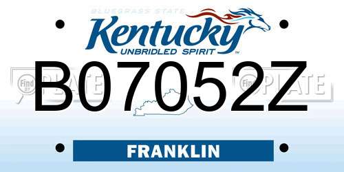 B07052Z Kentucky License Plate