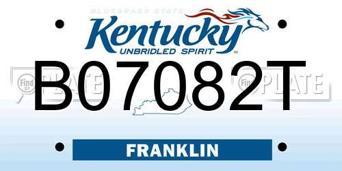 B07082T Kentucky License Plate