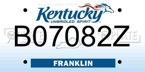 B07082Z Kentucky License Plate