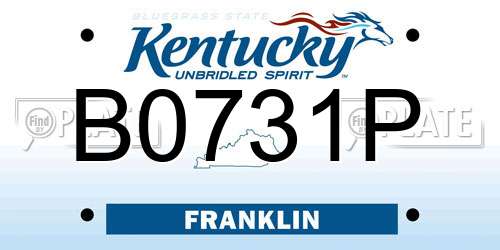 B0731P Kentucky License Plate