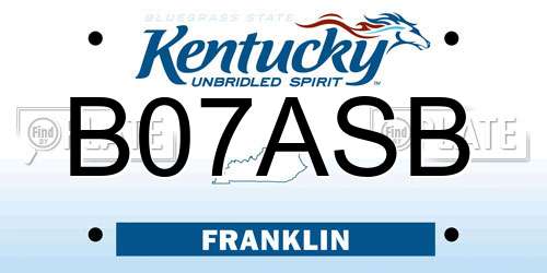 B07ASB Kentucky License Plate