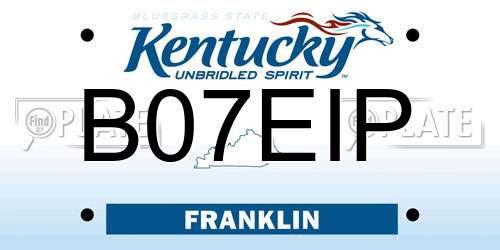 B07EIP Kentucky License Plate