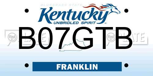 B07GTB Kentucky License Plate