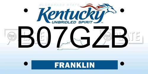 B07GZB Kentucky License Plate