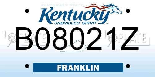 B08021Z Kentucky License Plate