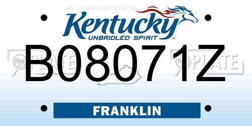 B08071Z Kentucky License Plate