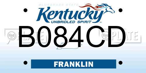B084CD Kentucky License Plate