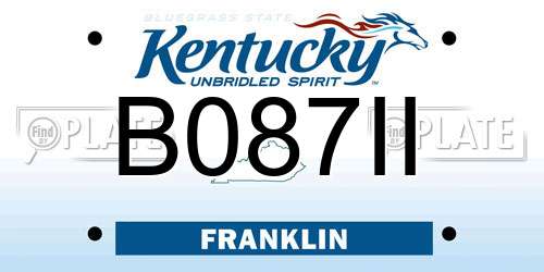 B087II Kentucky License Plate