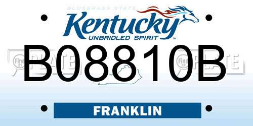 B08810B Kentucky License Plate