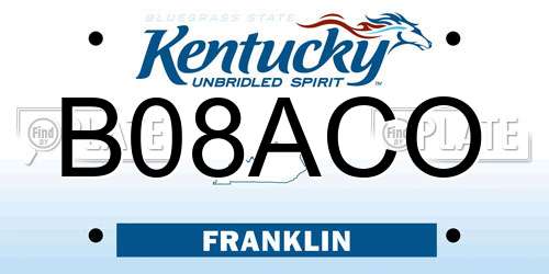 B08ACO Kentucky License Plate