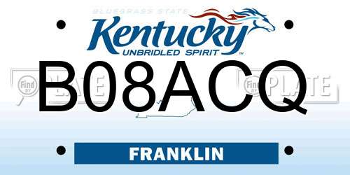 B08ACQ Kentucky License Plate