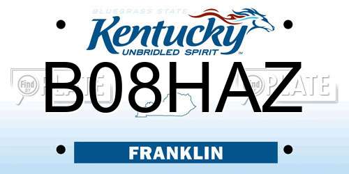 B08HAZ Kentucky License Plate