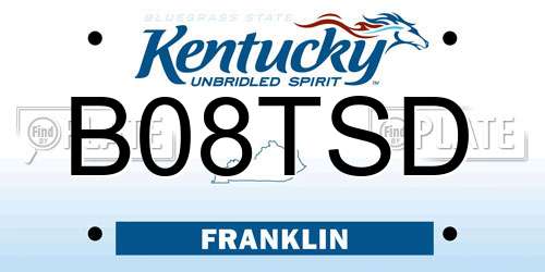 B08TSD Kentucky License Plate