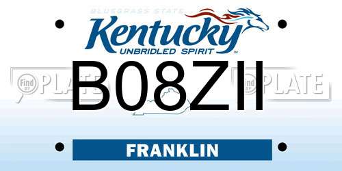 B08ZII Kentucky License Plate