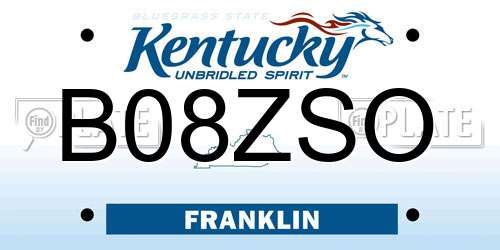 B08ZSO Kentucky License Plate