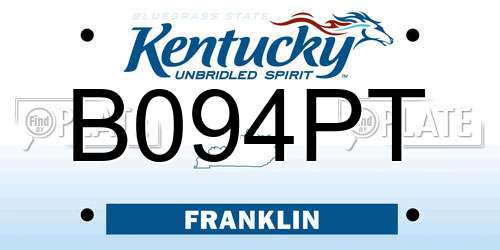 B094PT Kentucky License Plate