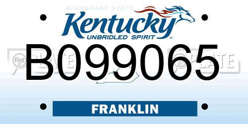B099065 Kentucky License Plate