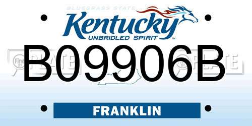 B09906B Kentucky License Plate