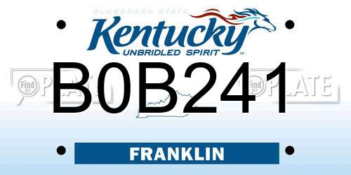 B0B241 Kentucky License Plate