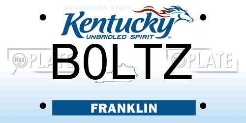 B0LTZ Kentucky License Plate