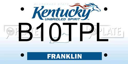 B10TPL Kentucky License Plate