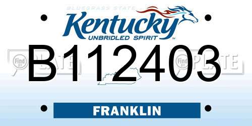 B112403 Kentucky License Plate