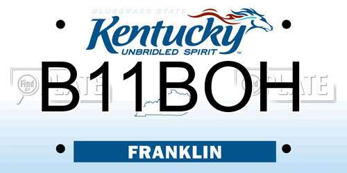 B11BOH Kentucky License Plate