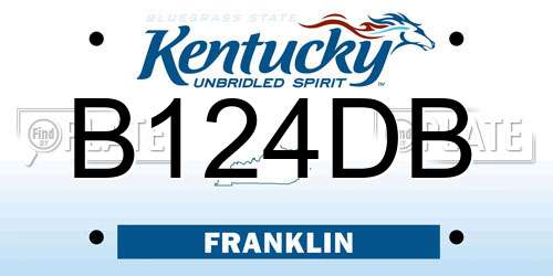 B124DB Kentucky License Plate
