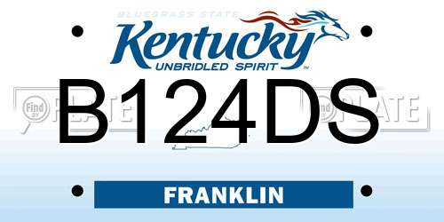 B124DS Kentucky License Plate