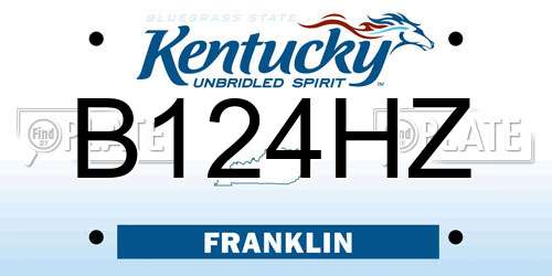 B124HZ Kentucky License Plate