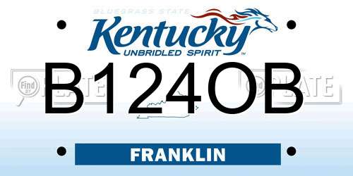 B124OB Kentucky License Plate