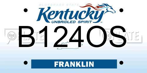 B124OS Kentucky License Plate
