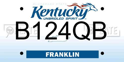 B124QB Kentucky License Plate