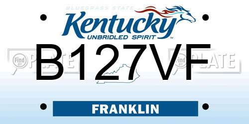 B127VF Kentucky License Plate