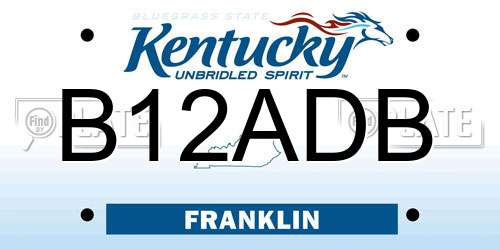 B12ADB Kentucky License Plate